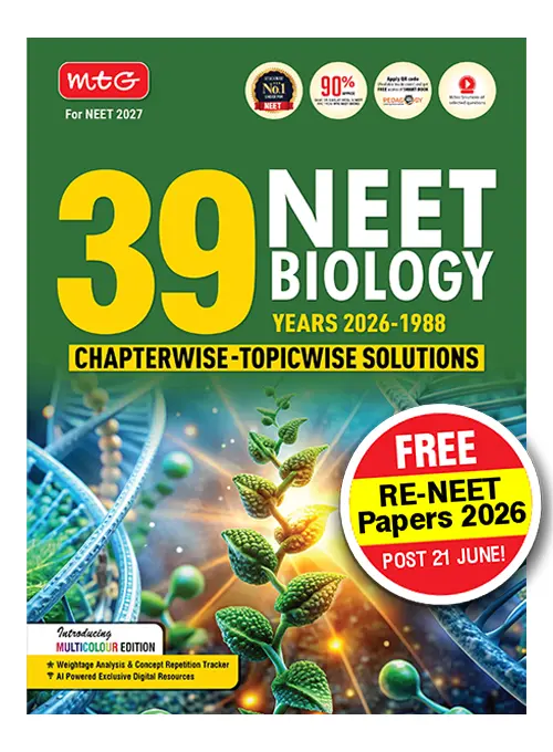 39 Years NEET Biology PYP with Chapterwise Topicwise Solutions for NEET 2027 Exam – Get Free access of Smart Book and Video Solutions (Based on Latest Syllabus) (9789375444053)