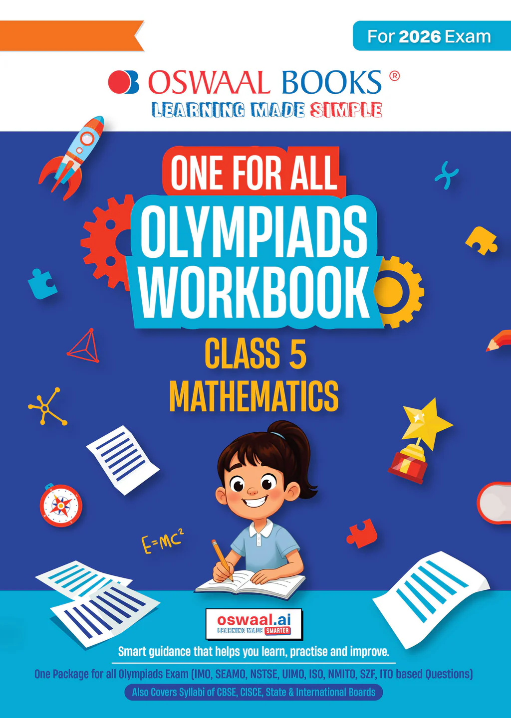 Oswaal One For All Olympiads Workbook Class 5 Maths | Questions for SOF IMO & Other Olympiad Exams 2026 | With Sample Practice Papers & Oswaal.AI (9789373018423)