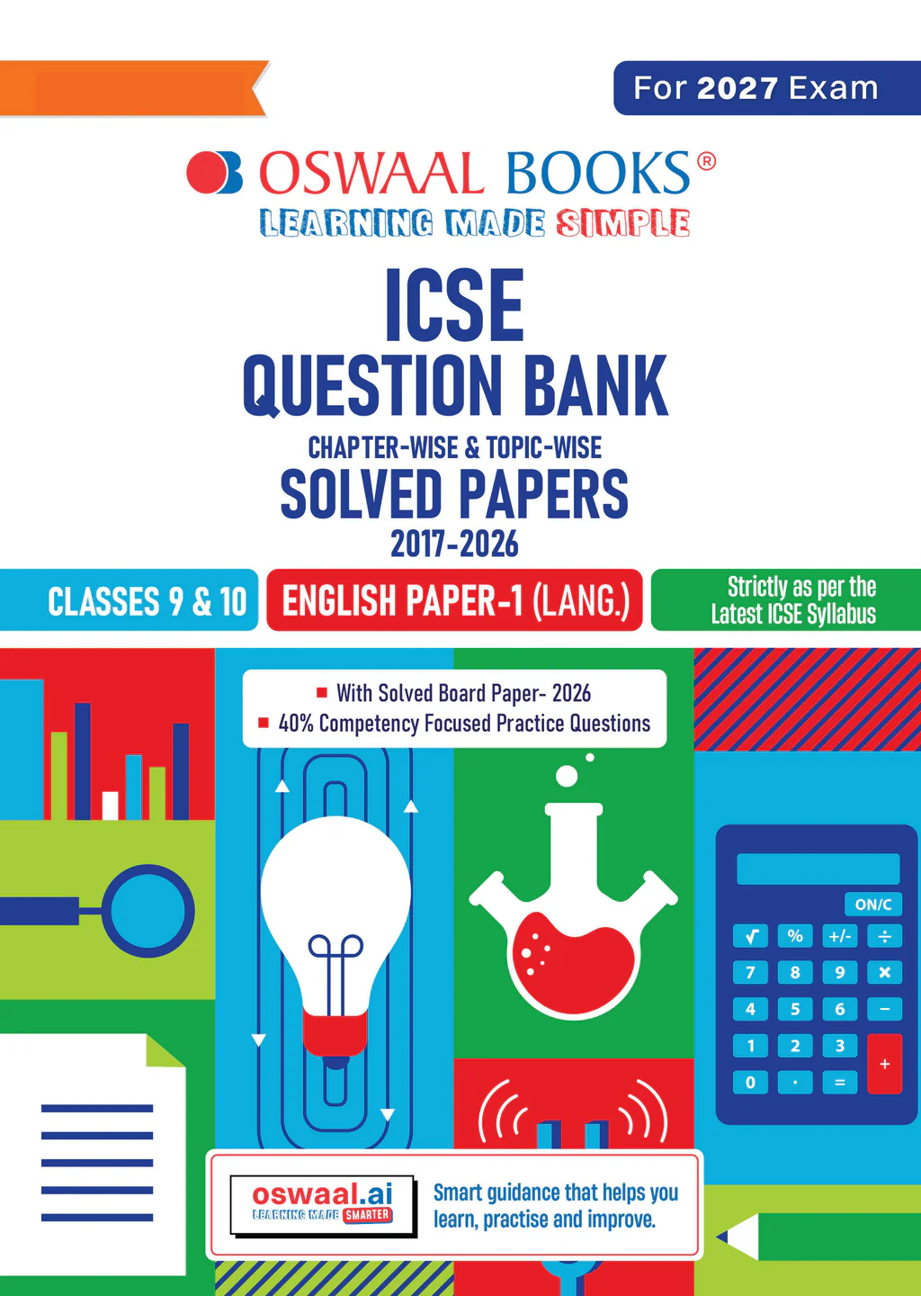 Oswaal ICSE Chapter-Wise & Topic-Wise Question Bank For  Class 10 English Paper 1 Language Book (For 2027 Exam) (9789373012520)