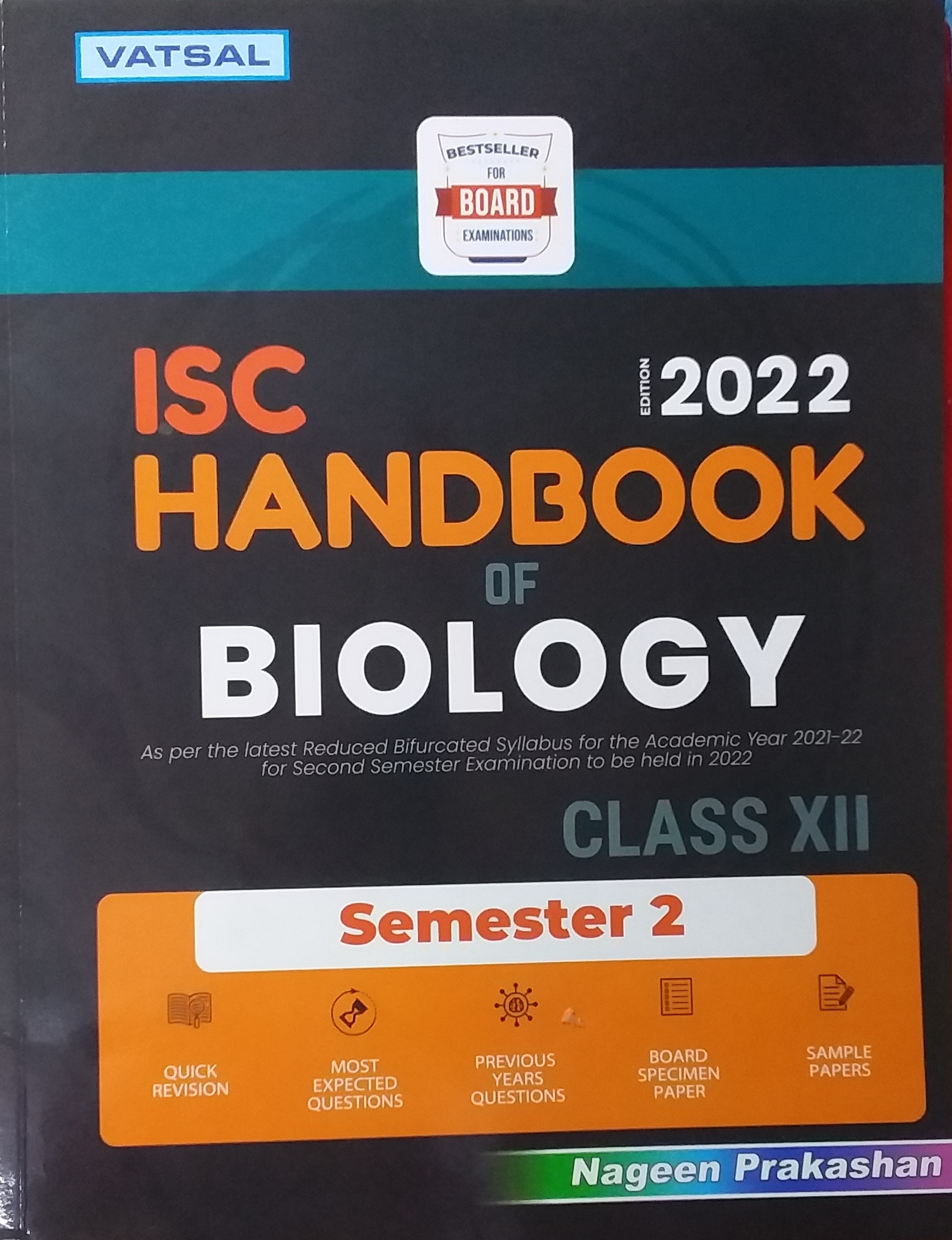 Vatsal ISC Handbook Of Biology Class 12 Semester 2 Edition 2022 