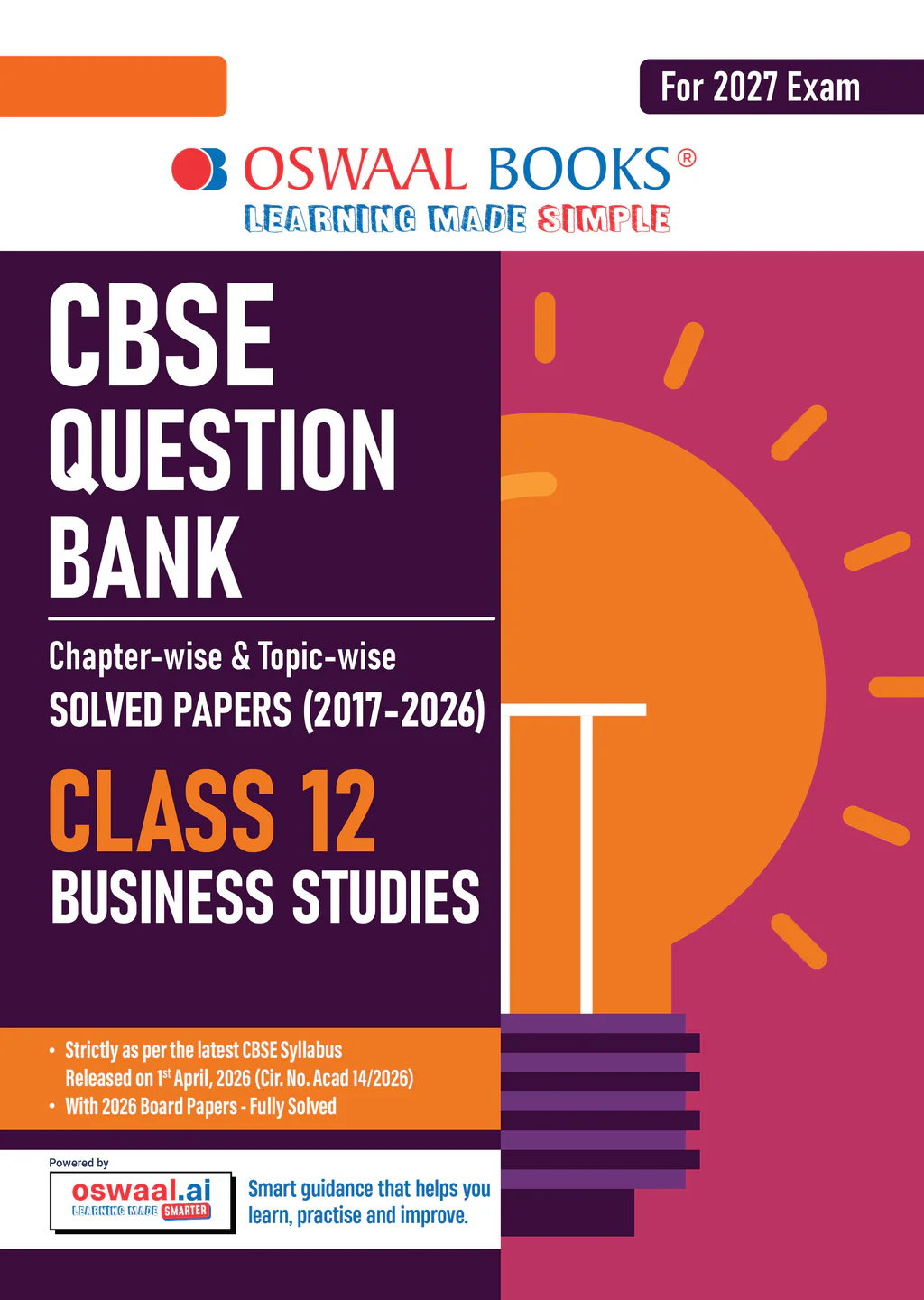 Oswaal : CBSE Question Bank “Business Studies” Class- 12 (For 2027 Exam) (9789373012117)