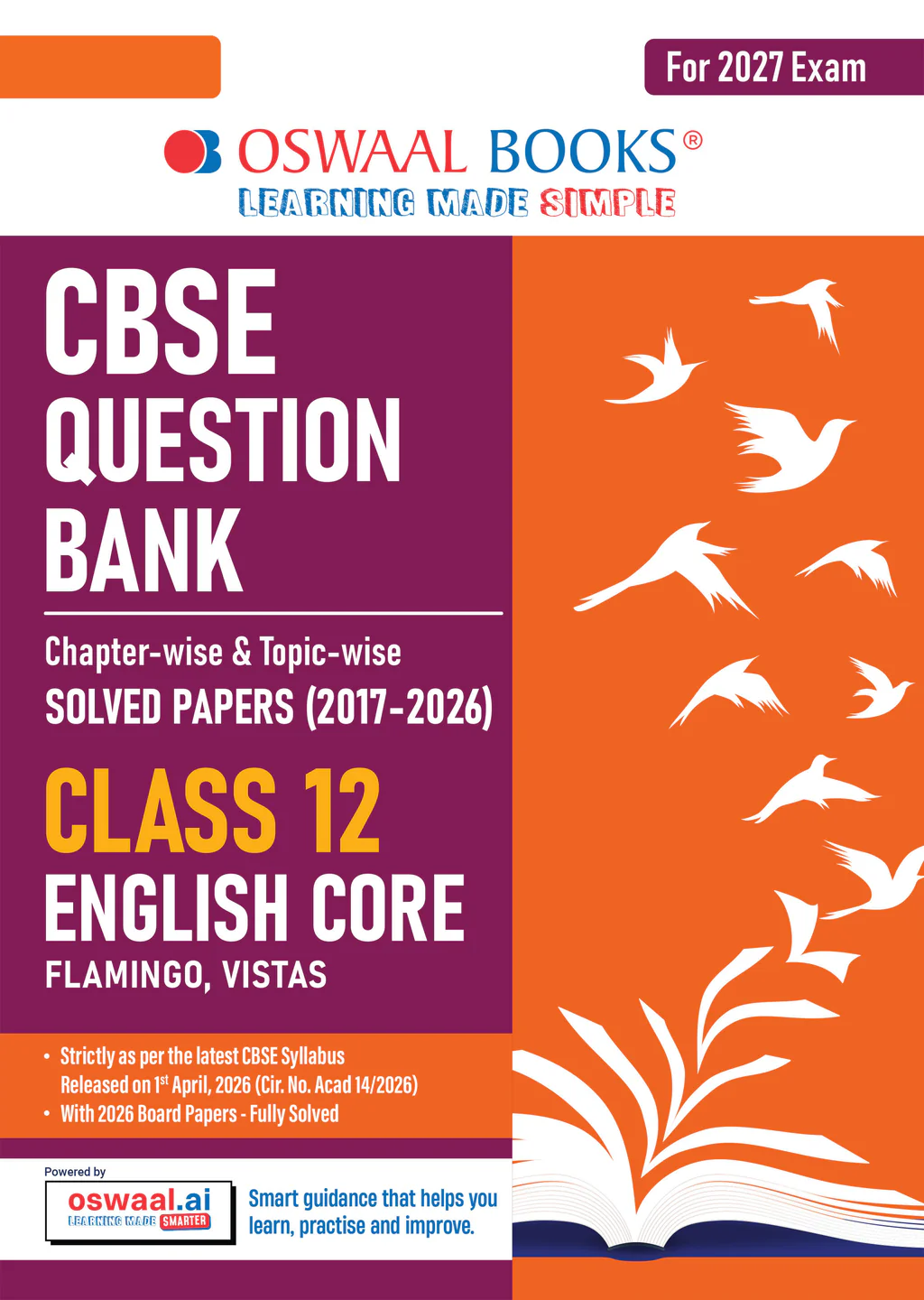 Oswaal : CBSE Question Bank “English Core (Flamingo, Vistas)” Class- 12 (For 2027 Exam) (9789373017372)
