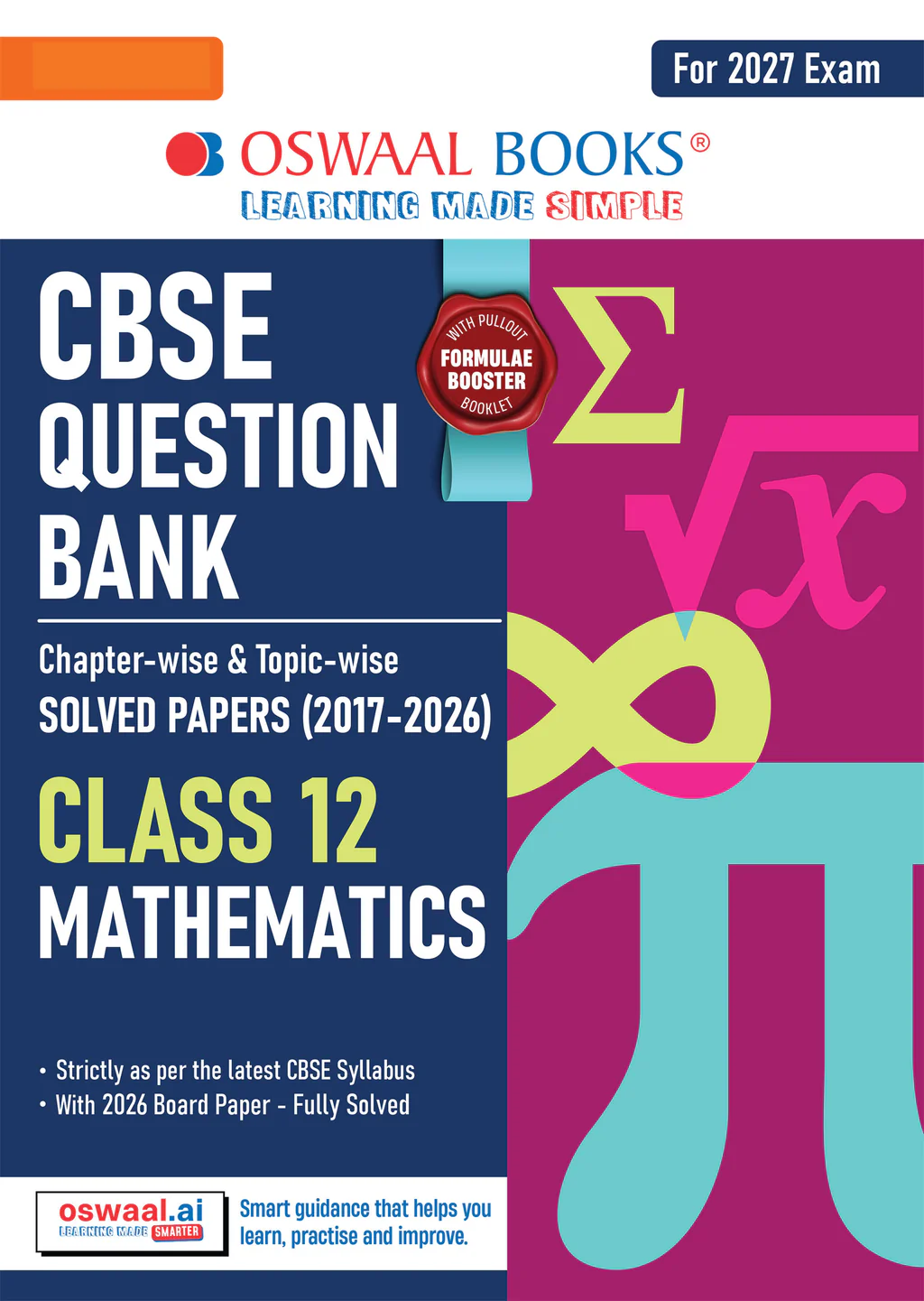 Oswaal : CBSE Question Bank “Mathematics” Class- 12 (For 2027 Exam) (9789373010304)