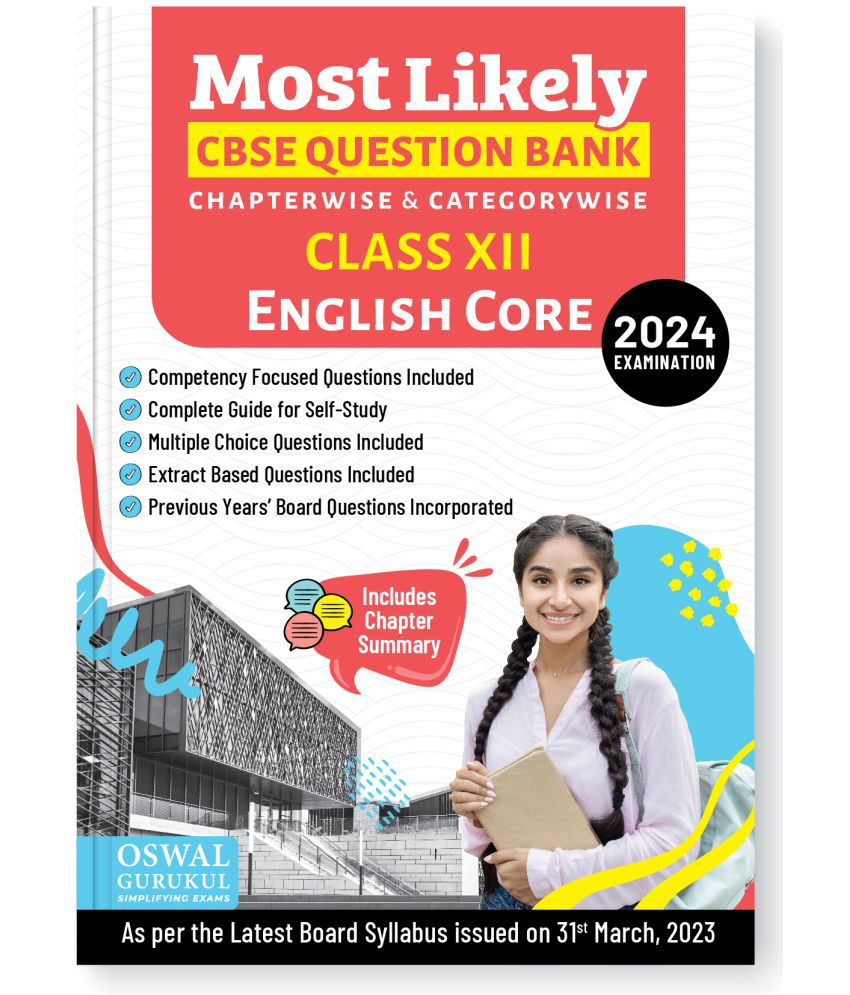 Oswal Gurukul Most Likely Cbse Question Bank “english Core” Class 12 2024 Examination 7199