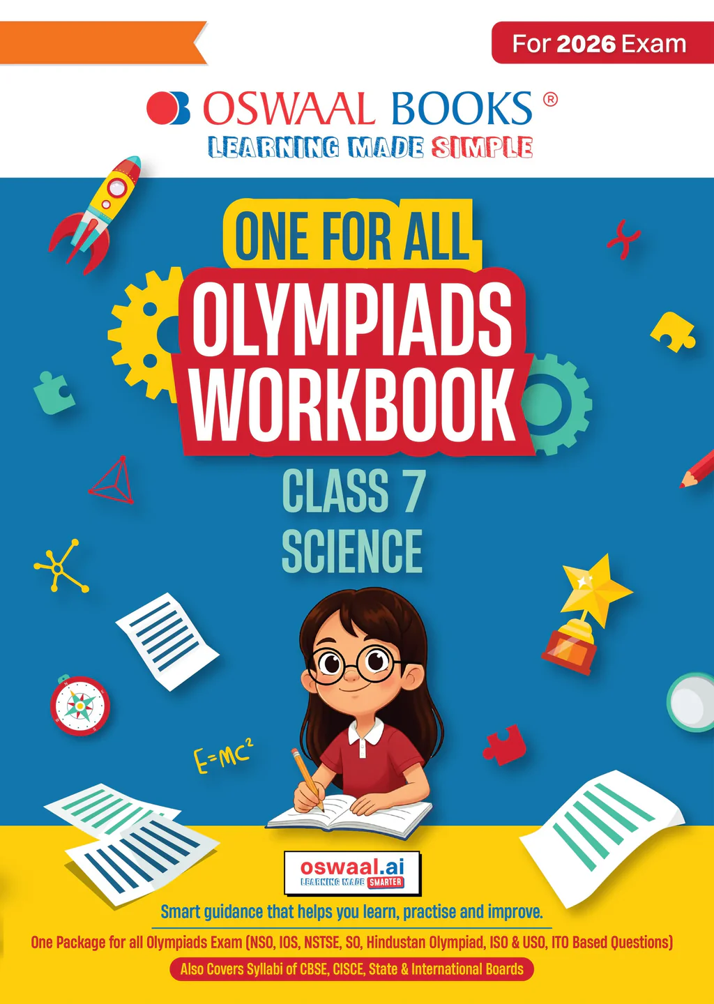 Oswaal One For All Olympiads Workbook Class 7 Science | Questions for SOF NSO & Other Olympiad Exams 2026 | With Sample Practice Papers & Oswaal.AI (9789373019901)