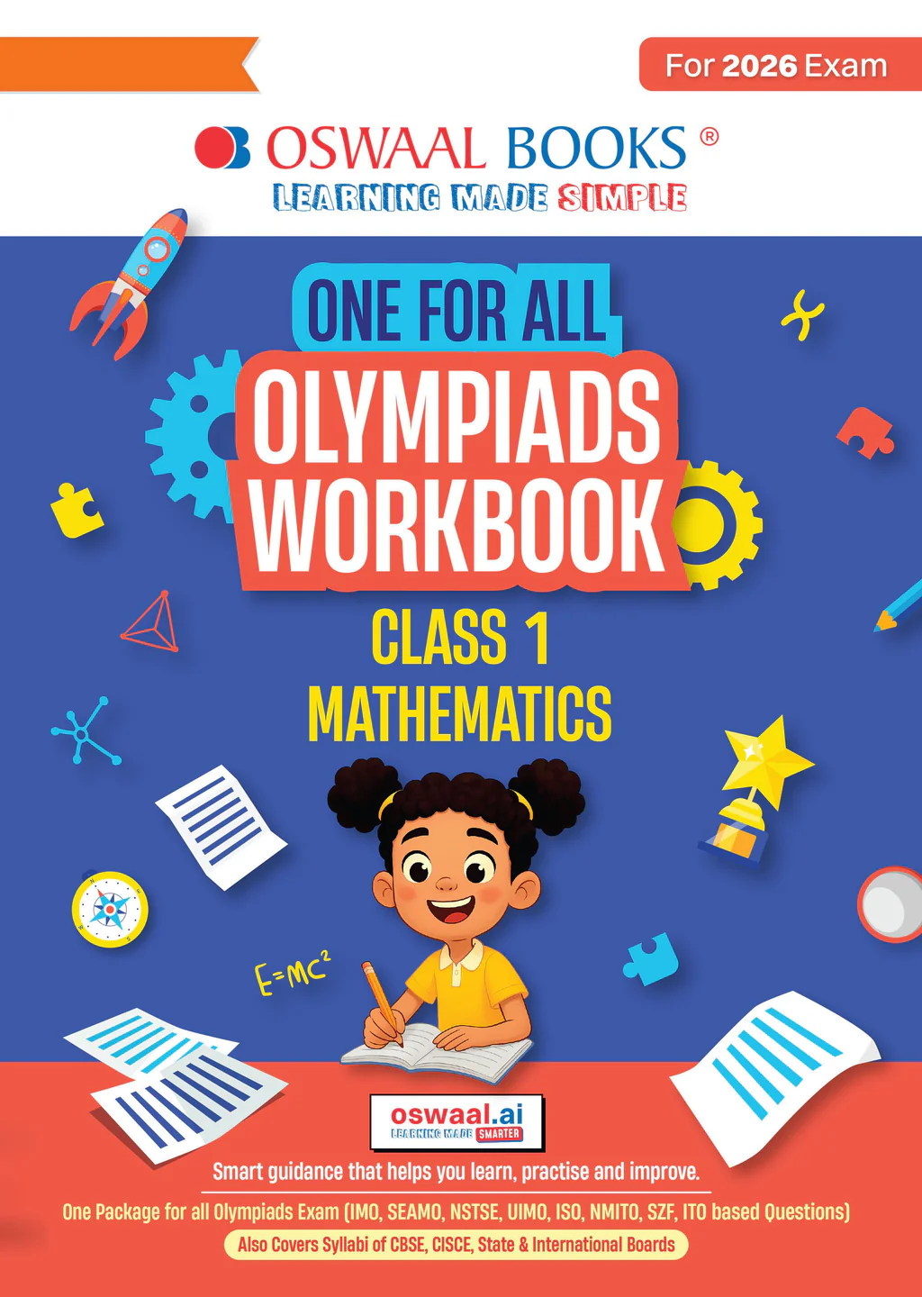 Oswaal One For All Olympiads Workbook Class 1 Maths | Questions for SOF IMO & Other Olympiad Exams 2026 | With Sample Practice Papers & Oswaal.AI (9789373010045)