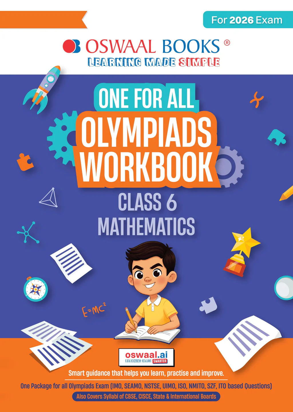 Oswaal One For All Olympiads Workbook Class 6 Maths | Questions for SOF IMO & Other Olympiad Exams 2026 | With Sample Practice Papers & Oswaal.AI (9789373017822)