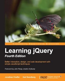 Learning jQuery 3rd Edition By Jonathan Chaffer (9789350237571)