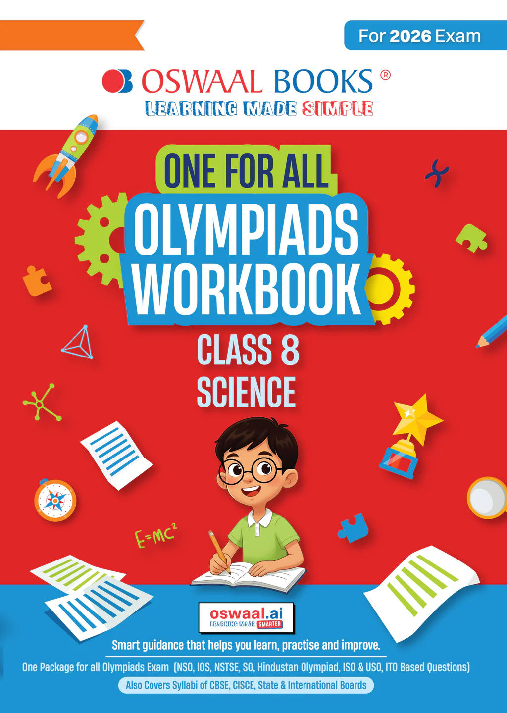 Oswaal One For All Olympiads Workbook Class 8 Science | Questions for SOF NSO & Other Olympiad Exams 2026 | With Sample Practice Papers & Oswaal.AI (9789373018362)