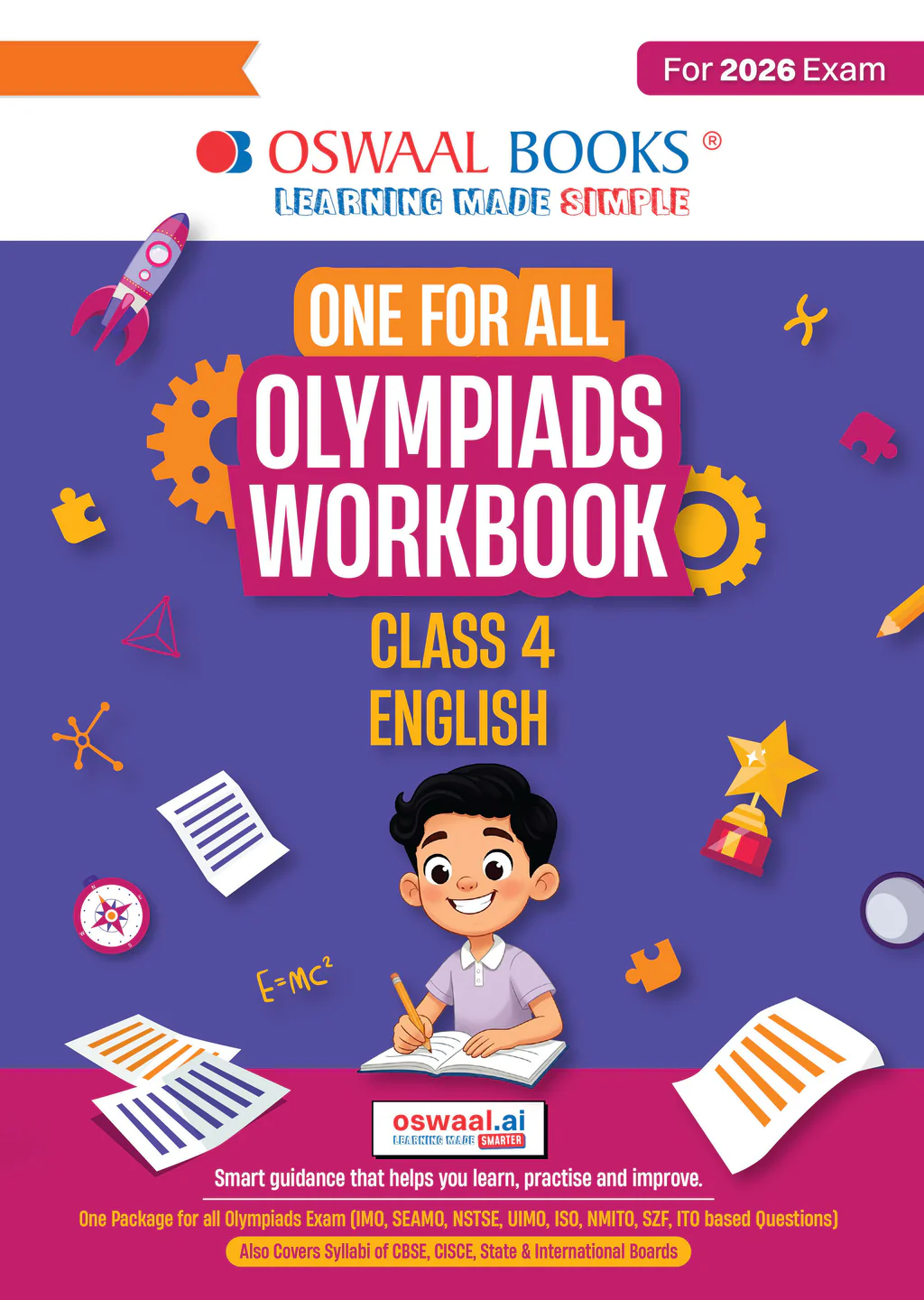 Oswaal One For All Olympiads Workbook Class 4 English | Questions for SOF IEO & Other Olympiad Exams 2026 | With Sample Practice Papers & Oswaal.AI (9789373017792)