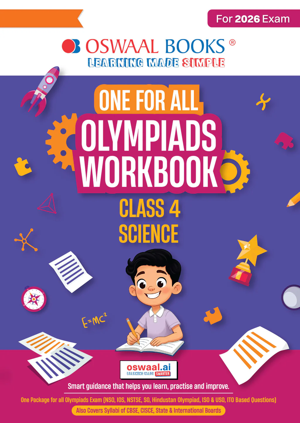 Oswaal One For All Olympiads Workbook Class 4 Science | Questions for SOF NSO & Other Olympiad Exams 2026 | With Sample Practice Papers & Oswaal.AI (9789373018621)
