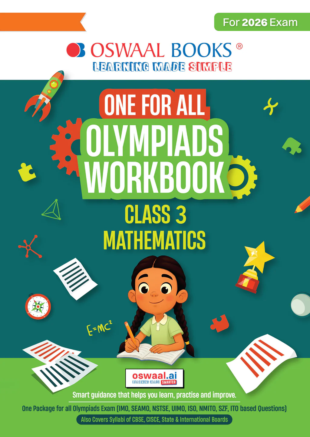 Oswaal One For All Olympiads Workbook Class 3 Maths | Questions for SOF IMO & Other Olympiad Exams 2026 | With Sample Practice Papers & Oswaal.AI (9789373015446)