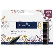 Faber-Castell 4 Glitter Marker Metallic (8901180505083) (A)