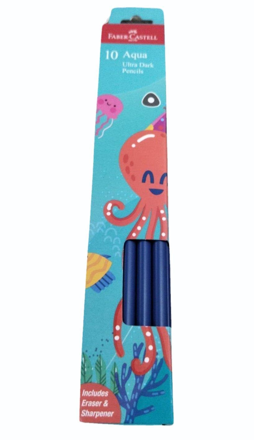 Faber-Castell 10 Aqua Ultra Dark Pencils (8901180171127) (A)