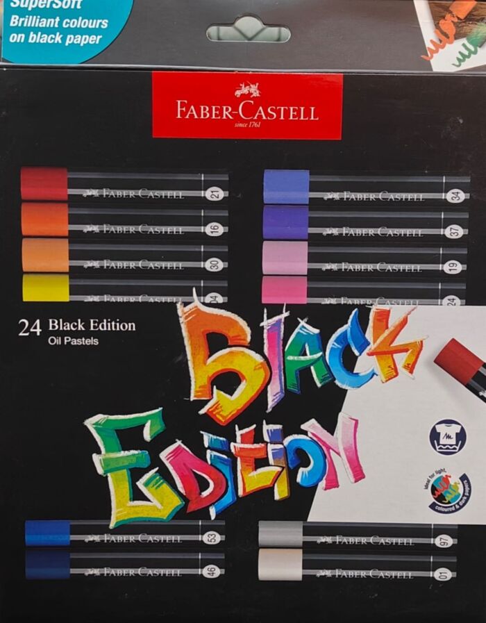 Faber Castell | Oil Pastels | 24 Shades-Black Edition | Art No. 123424 | (8901180234242) (A)