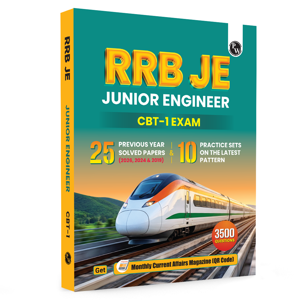PW RRB JE (Junior Engineer) CBT-1 PYQ Book For 2026-27 Exams | 25 Previous Year Solved Papers (2026, 2024 & 2019) with 10 Practice Sets on Latest Pattern English Medium (9789378188831)