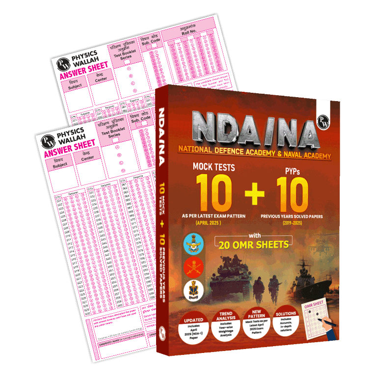 PW UPSC NDA/NA National Defence Academy & Naval Academy 10 Previous Year Solved Papers (PYQs) 2019-2025 & 10 Mock Tests with 20 OMR Sheets For NDA Exams 2025-2026 (9789368979296)