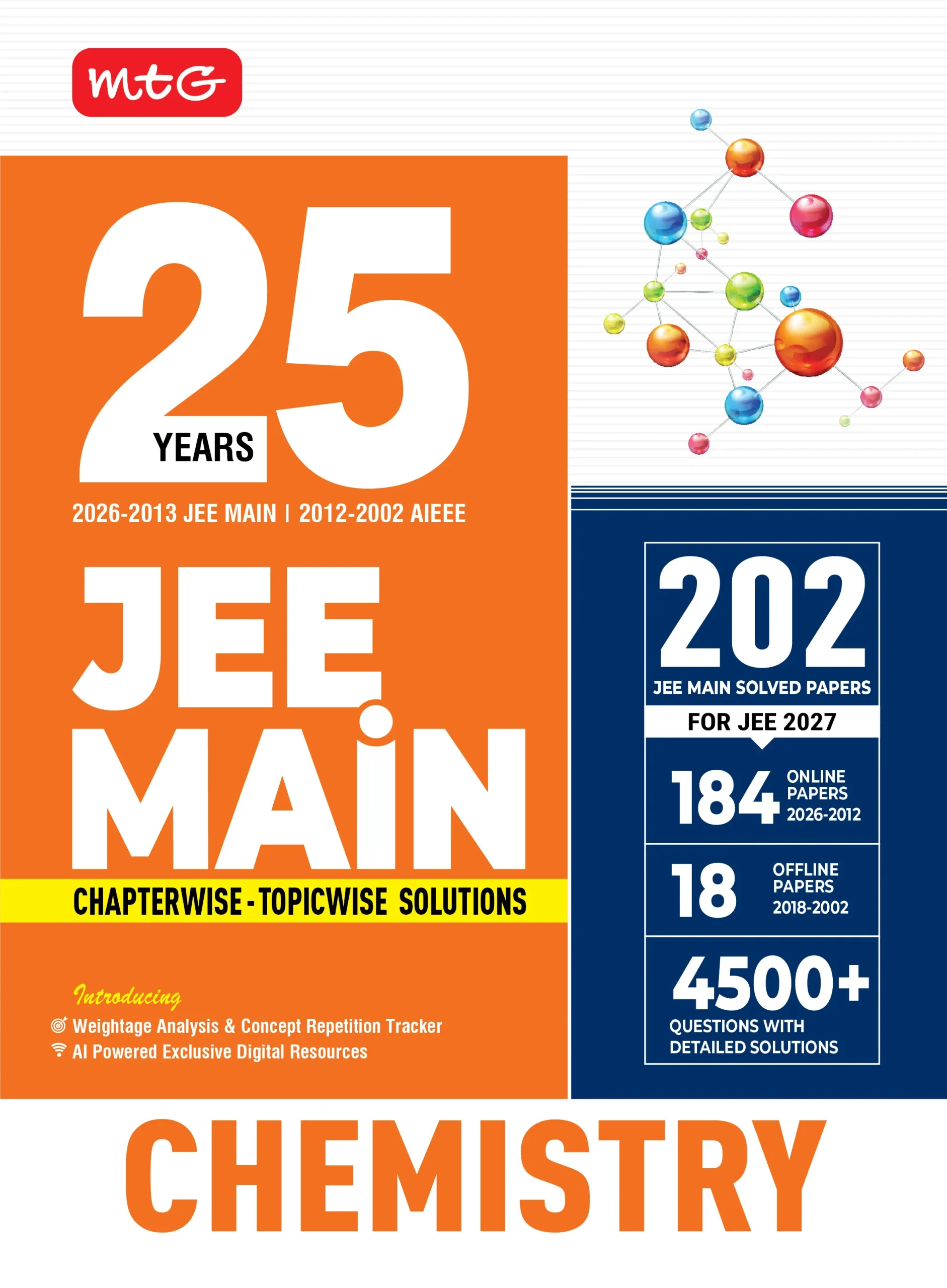 MTG 25 Years JEE MAIN Chapterwise Topicwise (2026-2002) – Chemistry For 2027 Exam (9789375448372)