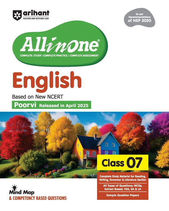 Arihant All In One English Class 7 Exam 2026-27 | Mind Map & Competency Based Question | Based On New Ncert Poorvi Released In April 2025| English Medium (F1312)
